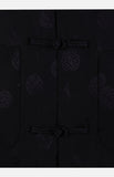 Silk Padded Jacket (Round Pattern)-Black