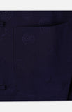 Silk Padded Jacket (Round Pattern)-Navy