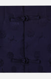 Silk Padded Jacket (Round Pattern)-Navy