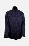 Silk Padded Jacket (Dragon Pattern)-Navy