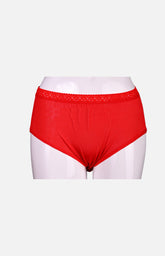 Silkcity Ladies High Waist Silk Panties- Red