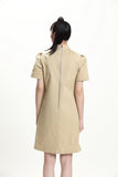 Khaki Puff Sleeve Cheongsam
