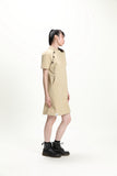 Khaki Puff Sleeve Cheongsam