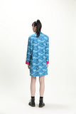 Blue Long Sleeve Loose Cheongsam
