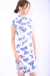 線條&曲線絲綢旗袍YL1181