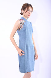 線條&曲線牛仔旗袍YL1118A-2